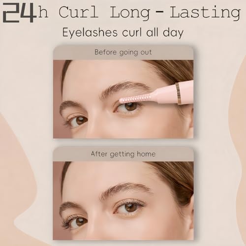 BUV Heated Eyelash Curler, USB Rechargeable Electric Curler with 3 Heat Modes