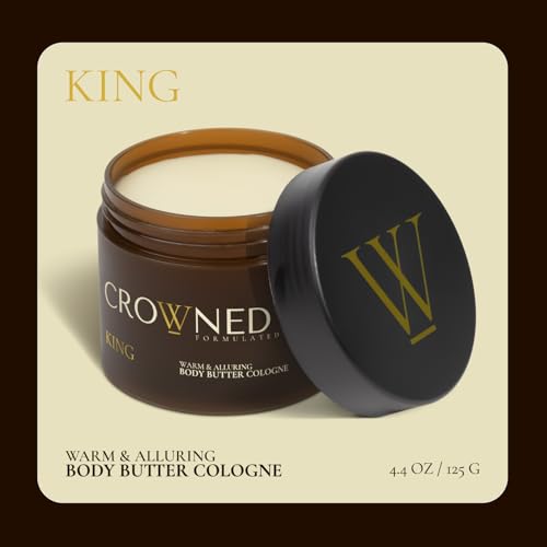 Crowned Skin Reign and King Body Butter Cologne Bundle | As Seen On Shark Tank | Skin Care Set with Sandalwood, Leather, Fresh, & Nautical Scents | Natural Shea & Mango Butters | All-Day Fragrance