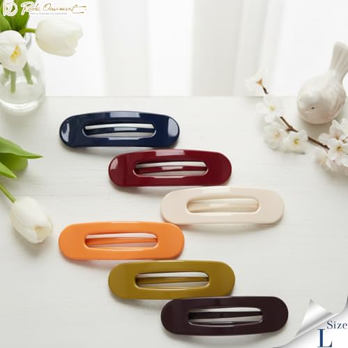 RC ROCHE 6-Piece Flat Claw Clips for Thick Hair, No-Slip Hair Accessories