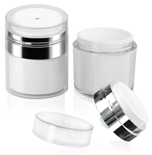 Mluchee 3.5 Oz Refillable Airless Pump Bottles - 2 Pack Cosmetic Dispensers