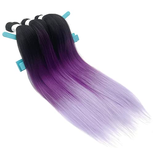 Ombre Purple Braiding Hair Extensions - 26 Inch, 3 Pack