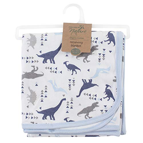Touched by Nature Organic Cotton Baby Swaddle Blanket - Dino 40x40