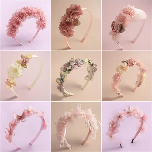 Handmade Pink Butterfly Flower Headband for Girls & Women