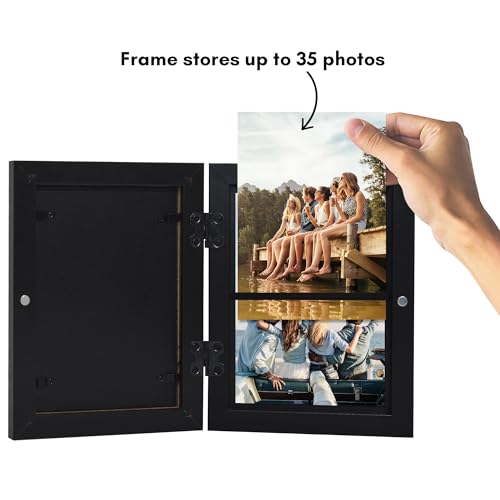 Americanflat 5x7 Picture Frame - Holds 35 Photos, Black