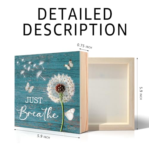 Just Breathe Matters Wooden Box Sign - Inspirational Desk Decor