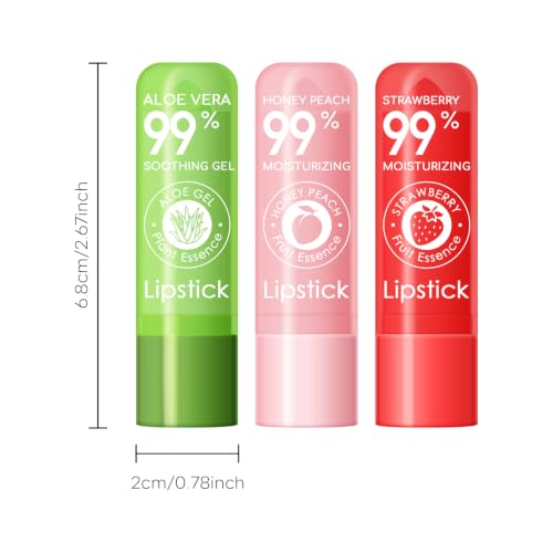 Ownest Color Changing Lip Balm - 3 Pack, Aloe Vera & Fruit Infused