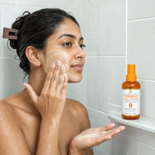 Turmeric Facial Cleanser with Vitamin C - Brightening Face Wash for All Skin Types