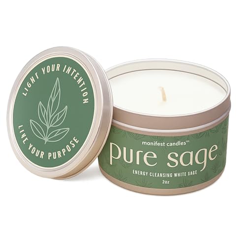 White Sage Candle for Cleansing & Meditation - 7oz Aromatherapy
