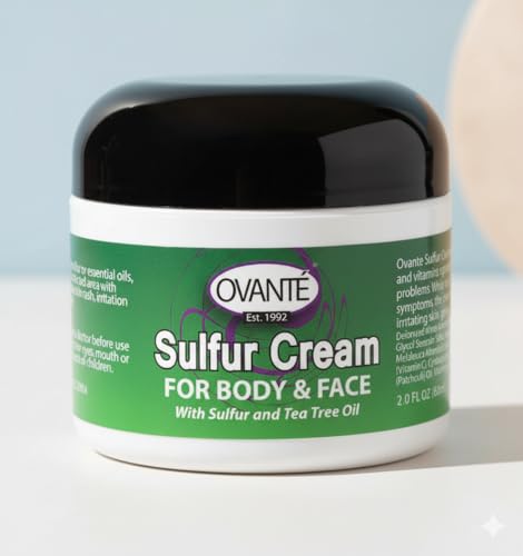 3% Sulfur Cream with Tea Tree Oil for Sensitive Skin - 2 oz