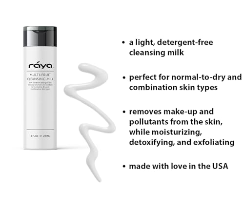 Raya Multi-Fruit Facial Cleansing Milk with AHA & BHA, 8 oz