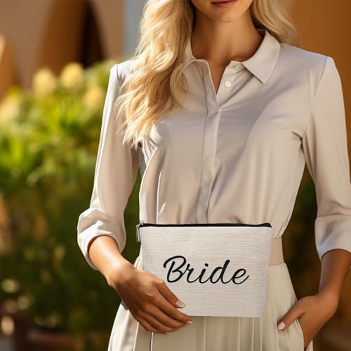 DJOLY Bridal Shower Makeup Bag - Chic Travel Pouch for Bride