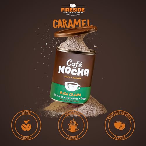 Fireside Coffee Irish Cream Cafe Mocha - Premium Instant Mix, 8oz