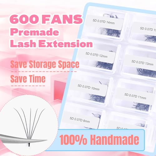 FADLASH 600pcs 5D D Curl Wispy Lash Extensions - Natural Look