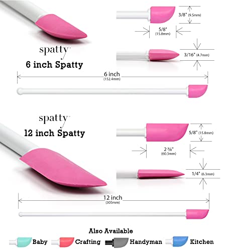 Pink Spatty Daddy Makeup Spatula Set 6 & 12 Inch Cosmetic Scrapers - Reusable & Precision Tool
