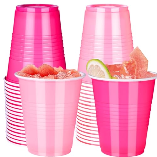 Vumdua 12 oz Pink Disposable Party Cups - Pack of 40 for Events