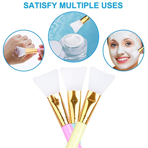 3 Pack Silicone Face Mask Brush Set - Gentle, Reusable, Hygienic Mask Applicators