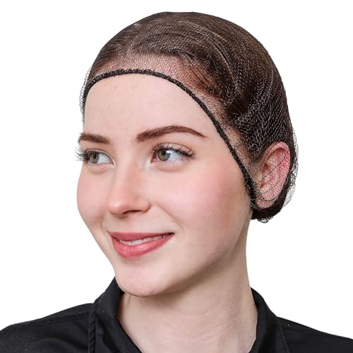 Disposable Honeycomb Nylon Hair Nets - 28 Inch, 100 Count, Brown