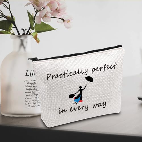 Practically Perfect Movie Quote Canvas Makeup Bag & Pencil Case