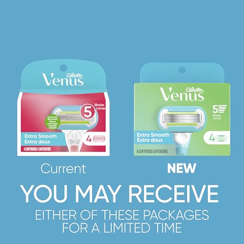 Gillette Venus Extra Smooth Womens Razor Blade Refills, 4 Count, Designed for a Close, Smooth Shave