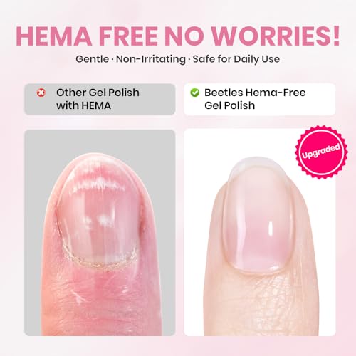 Beetles HEMA-Free Gel Nail Polish Kit with UV Lamp, 6-Piece Starter Set