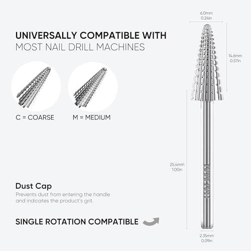 Halmai 3/32" Nail Drill Bits Set for Acrylic & Gel Removal