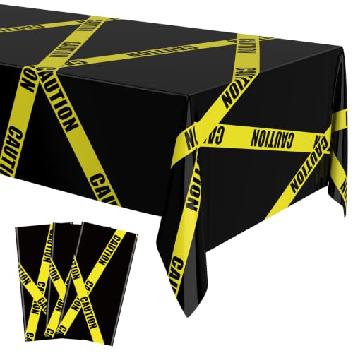 Irenare 3-Pack Halloween Construction Party Tablecloths 54x108