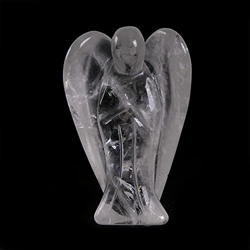 Justinstones White Quartz Pocket Angel Guardian Figurine - 2 Inch