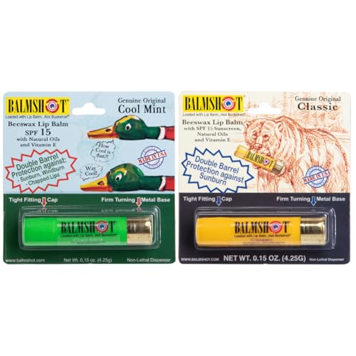 Balmshot SPF 15 Lip Balm Two-Pack - Classic & Cool Mint in Shotgun Shell Case