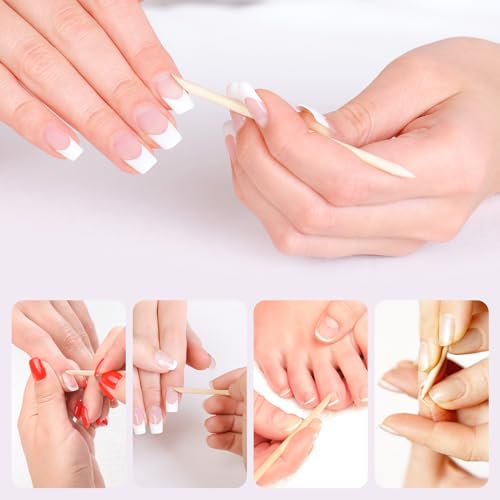 200pcs 4.5" Orange Wood Cuticle Pushers for Manicure & Pedicure