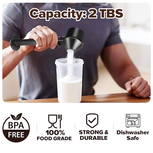 Coffee Scoop Funnel with Tamper - 2 Tbsp Measuring Tool, 2-Pack