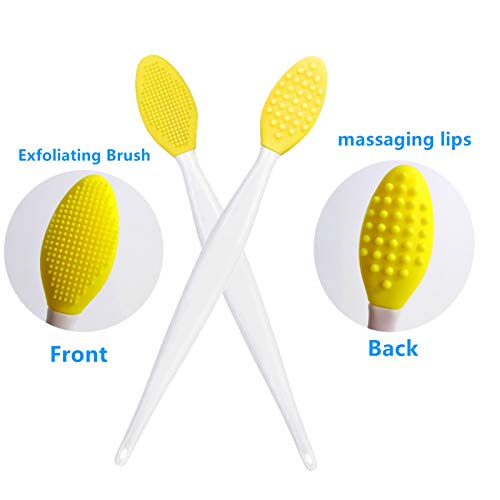 Double-Sided Lip Scrub Brush Set - 8 Pcs Silicone Exfoliator