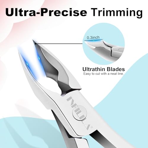 NXJ INFILILA Pink Cuticle Nippers - Sharp Stainless Steel Cuticle Clippers for Women, Professional Nail Salon & Home Use (Pack of 2)