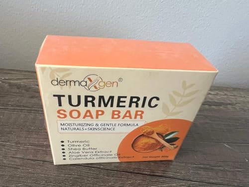DERMAXGEN Organic Turmeric Soap Bar 7 oz – Turmeric Face & Body Soap (Pack of 1, 1 Ounce variant available)