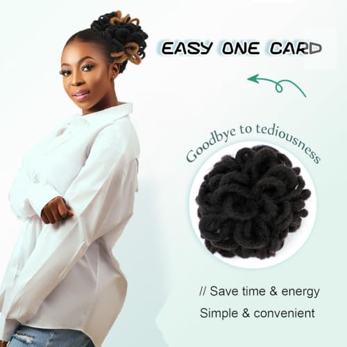 Abellee 8-Inch Faux Loc Petal Bun - 2-Piece Afro High Puff Ponytail Set
