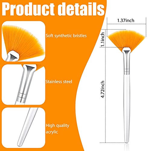 Patelai 14 Pack Yellow Fan-Shaped Facial Mask Brush Set for Skincare & Makeup