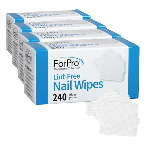 ForPro Lint-Free Nail Wipes, 2x2 Inch Non-Woven Polish Remover Pads, 960 Count