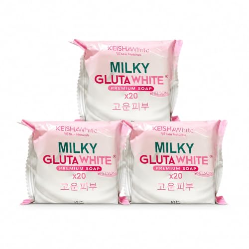 KEISHA White Skin Naturals Milky GlutaWhite Soap - 3 Bars
