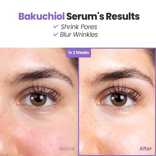 Glam Up Bakuchiol Serum with Hyaluronic Acid - Anti-Aging Facial Serum for Fine Lines & Pores (1.01 Fl Oz)
