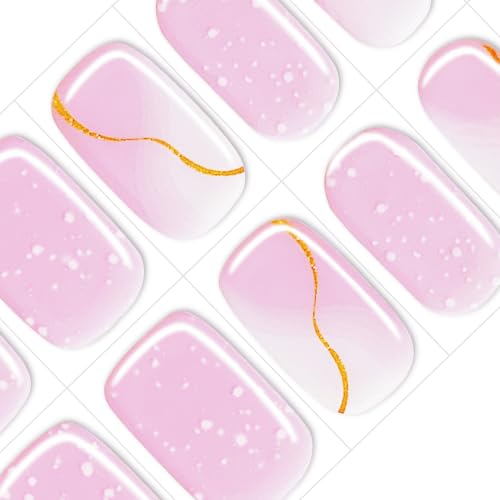 GelMala Semi Cured Gel Nail Strips Afternoon Tea Long-Lasting, Easy Application
