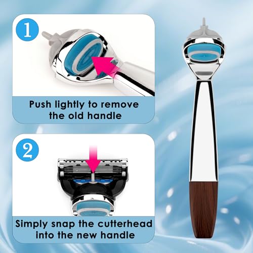 Metal Razor Handle for Men - Compatible with Gillette Fusion 5 ProShield & ProGlide