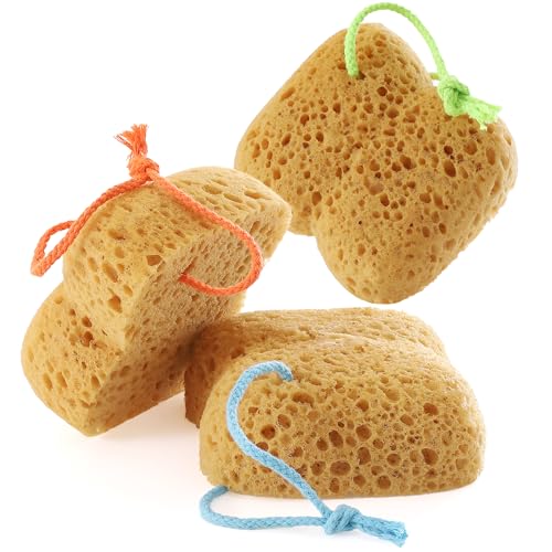 Azymi Multi-Color Bath Sponges for Adults - 3 Pack Gentle Exfoliation