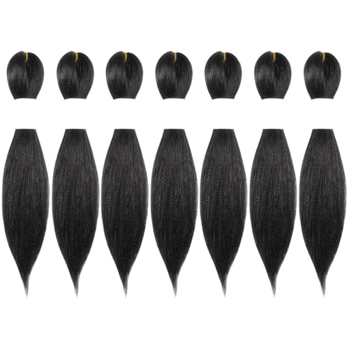 WUDAS Pre Stretched Yaki Braiding Hair 10 Inch Natural Black Pack of 7