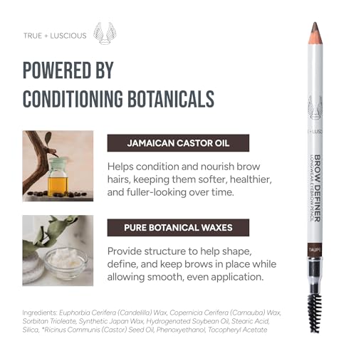 True + Luscious Brow Definer Pencil - Pomade-Powder Duo, Taupe