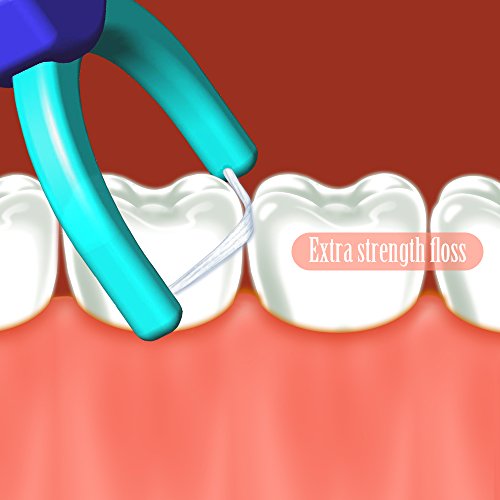 T.Smile Dental Flosser Kit with 2 Ergonomic Handles & 200 Floss Refills