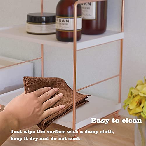 2-Tier Stackable Organizer Shelf - Rose Gold Countertop Storage Rack