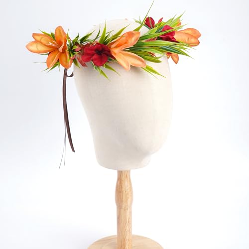 Hawaiian Flower Crown - Tropical Silk Floral Headband for Parties