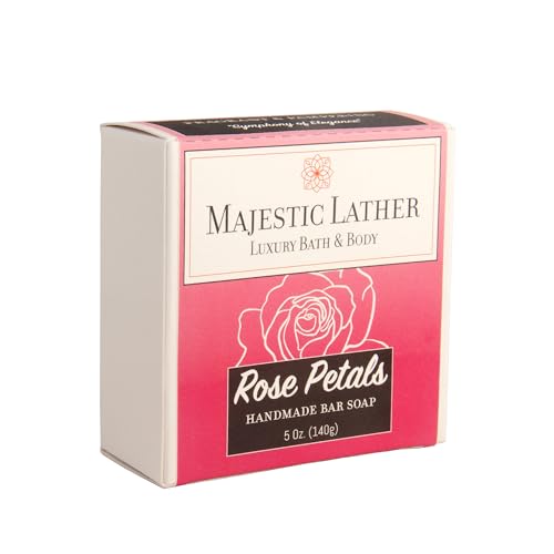 Majestic Lather Rose Petals Luxury Bar Soap - Moisturizing Face & Body