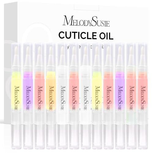 MelodySusie 12-Pack Cuticle Oil Pen Set with 12 Scents - Moisturizing Nail Care