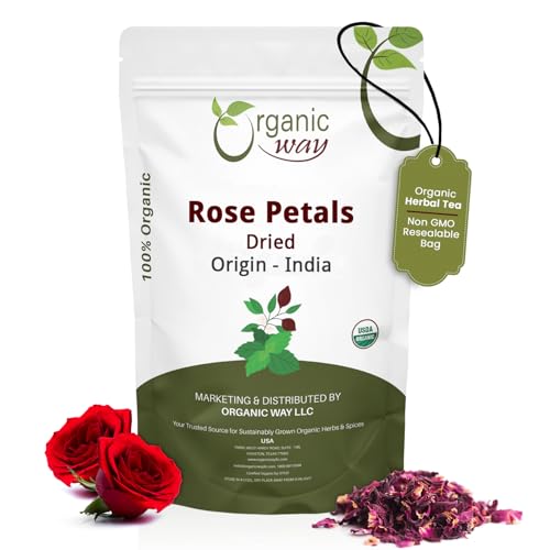 Organic Dried Rose Petals - Edible Herbal Tea - 2 Oz