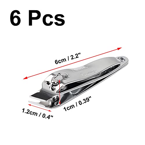 uxcell 6-Piece Slanted Edge Nail Clippers Set – Metal Fingernail & Toenail Cutters